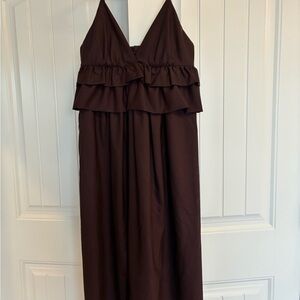 Caron Callahan Chocolate Brown Maxi Dress